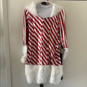 Santa Babe Costume Red and White Striped Women's Dress